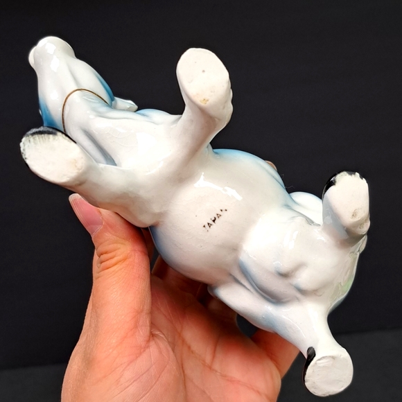 Mid-Century Modern blue & white ceramic cow creamer - Picture 5 of 8